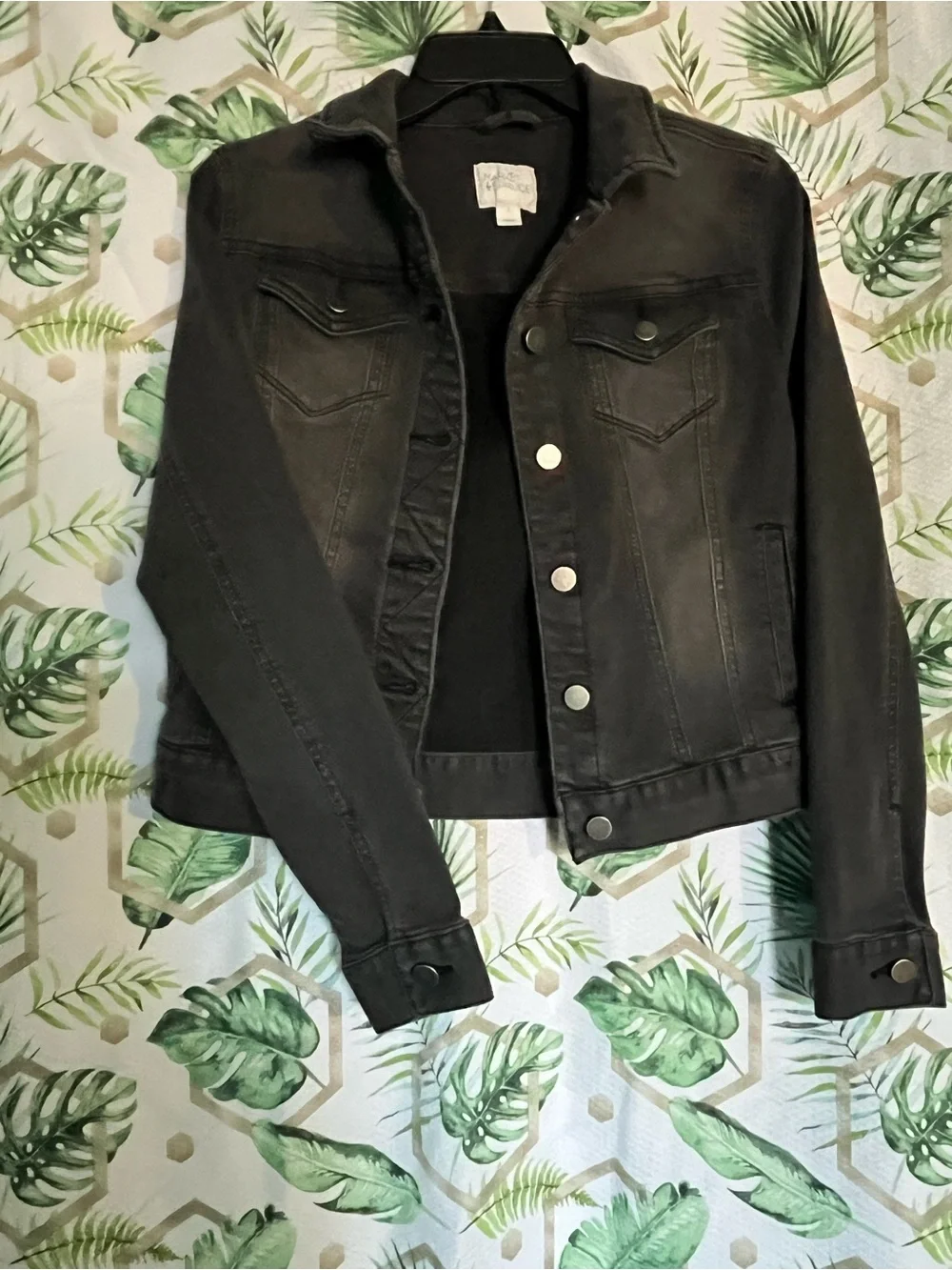 Market & Spruce Black Denim Jean Jacket - Picture 2 of 7